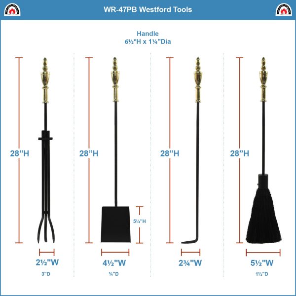 Polished Brass and Black Westford Tool Set by Minuteman - Image 3