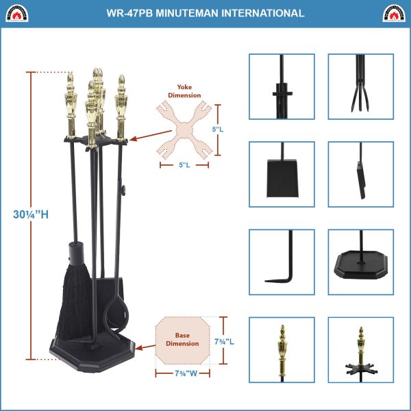 Polished Brass and Black Westford Tool Set by Minuteman - Image 2