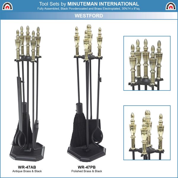 Polished Brass and Black Westford Tool Set by Minuteman - Image 5