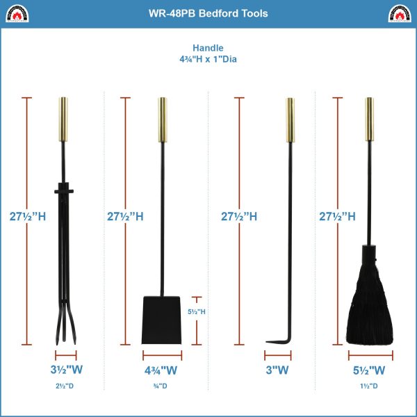 Polished Brass and Black Bedford Tool Set by Minuteman - Image 3
