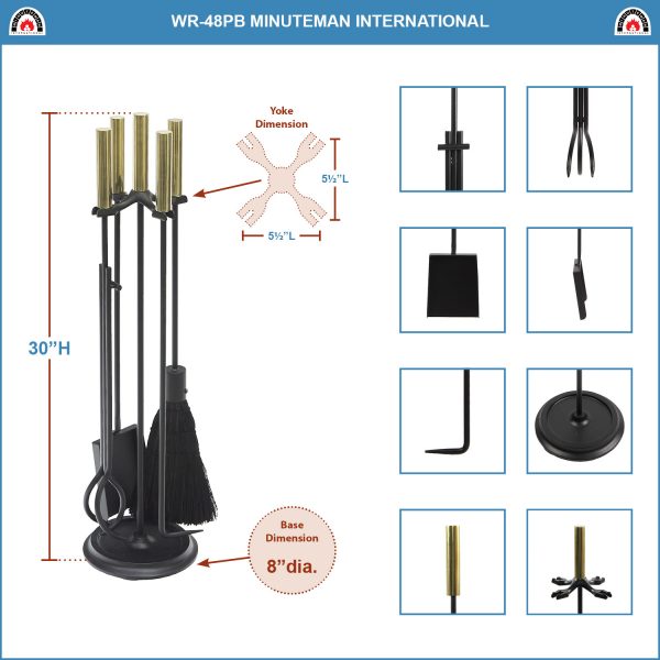 Polished Brass and Black Bedford Tool Set by Minuteman - Image 2