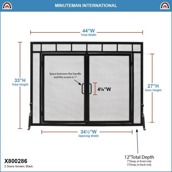 44x33-in Sidelight Classic Screen w/ Doors by Minuteman - Image 2