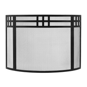 Gridwork Curved Fireplace Screen by Minuteman