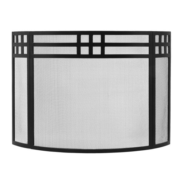 Gridwork Curved Fireplace Screen by Minuteman