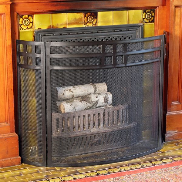 Gridwork Curved Fireplace Screen by Minuteman - Image 3
