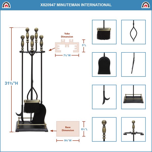 Black w/ Antique Brass, Oxford Tool Set by Minuteman - Image 2