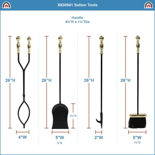Black w/ Polished Brass, Sutton Tool Set by Minuteman - Image 3