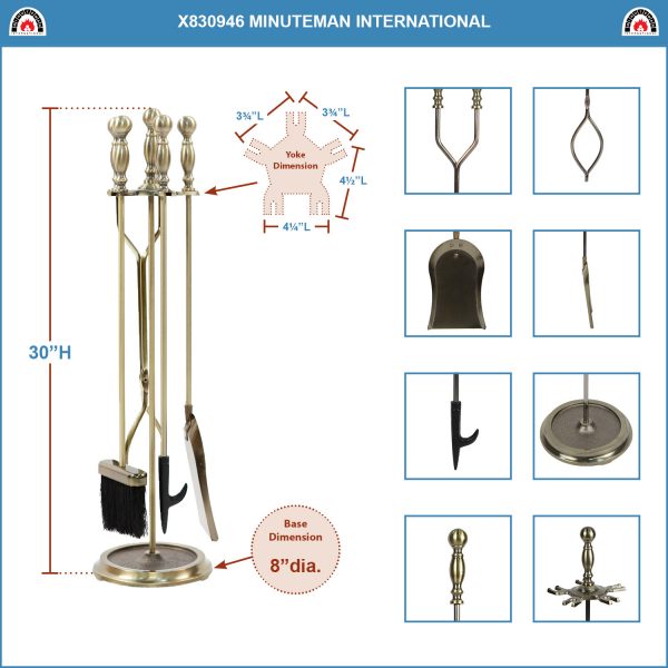 Antique Brass, Sutton Tool Set by Minuteman - Image 2