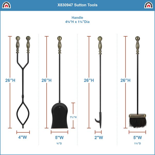 Black w/ Antique Brass, Sutton Tool Set by Minuteman - Image 3