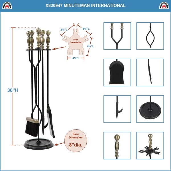 Black w/ Antique Brass, Sutton Tool Set by Minuteman - Image 2