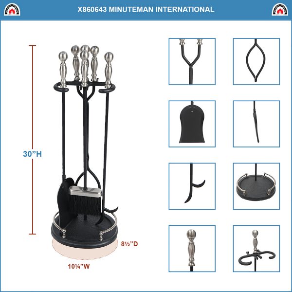 Boston Fireplace Tool Set by Minuteman - Image 3
