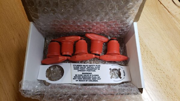 Propane Tank/Cylinder POL Valve Safety Plugs, Plastic with O-ring ; 5 Pack, **Made in USA** - Image 2