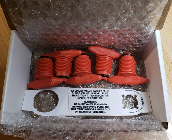 Propane Tank/Cylinder POL Valve Safety Plugs, Plastic with O-ring ; 5 Pack, **Made in USA** - Image 3