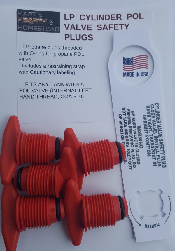 Propane Tank/Cylinder POL Valve Safety Plugs, Plastic with O-ring ; 5 Pack, **Made in USA** - Image 7