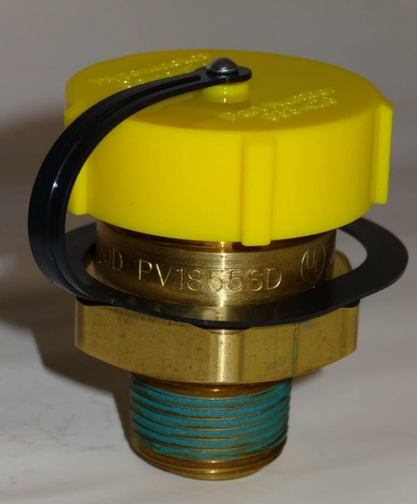 Propane Tank 1-3/4" Fill Valve Caps W/Plastic Tether; Forklift, 100#+ Tanks, RVs, 2 Pack, Made in USA