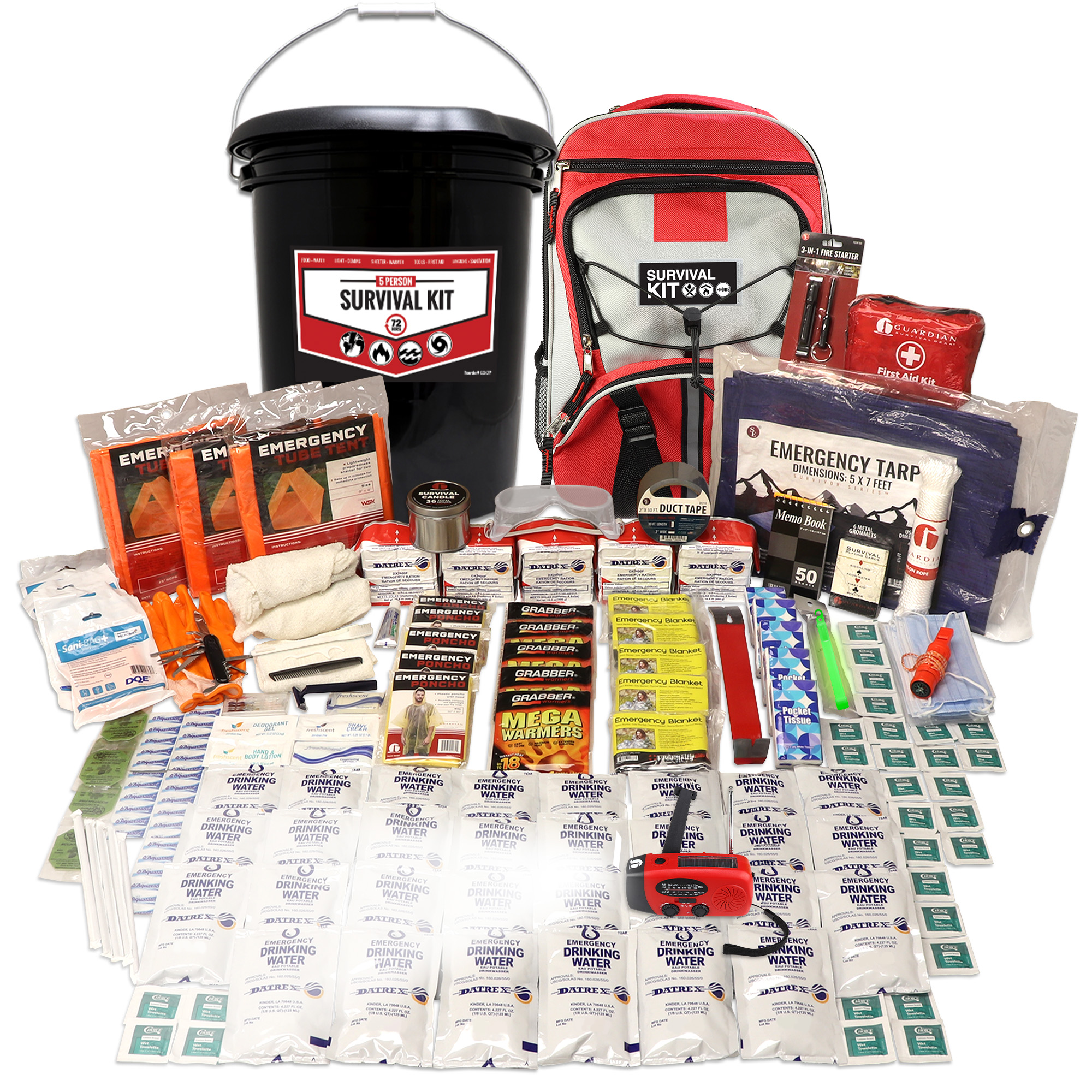 Bucket Survival Kit for 5 People