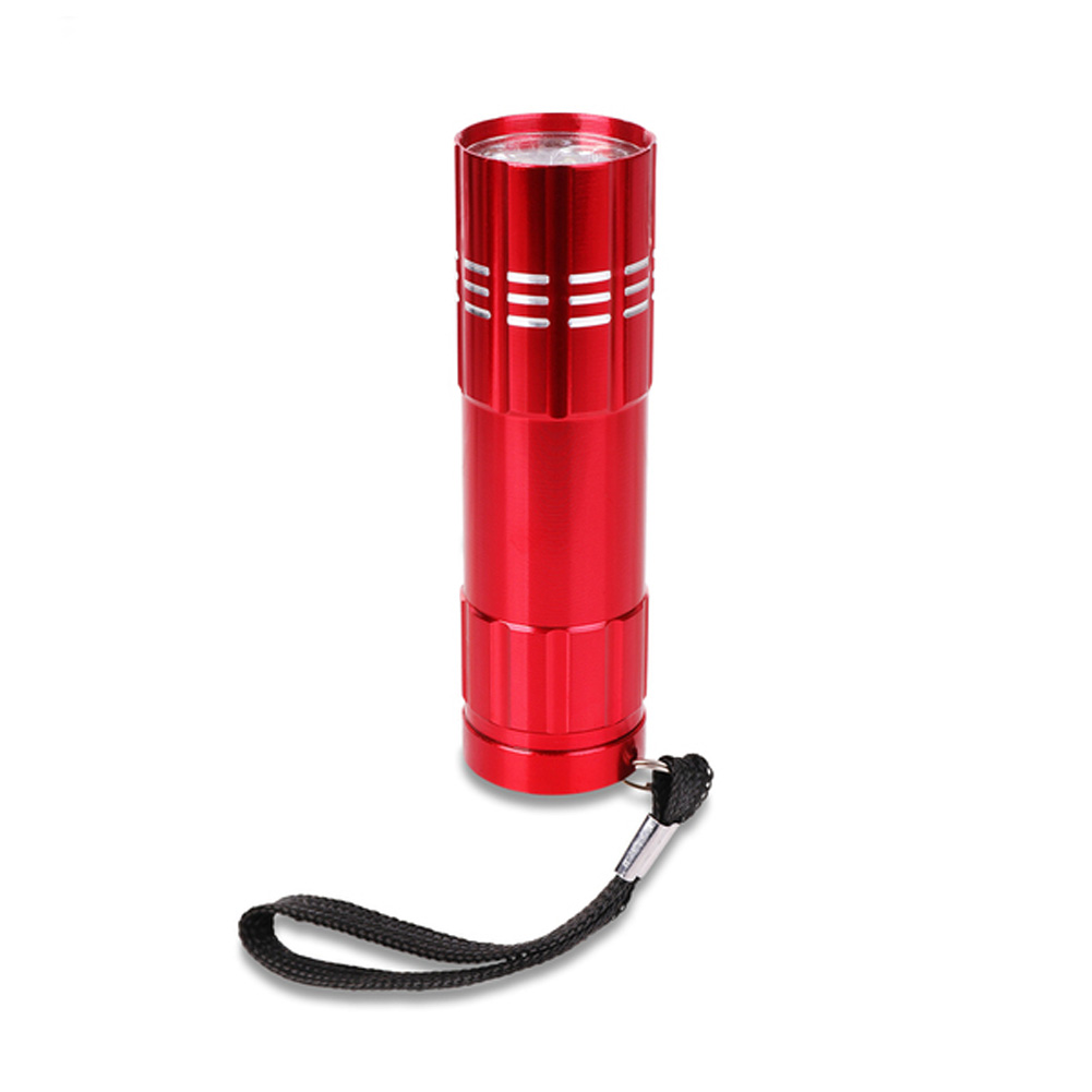 Metal Handheld Red Flashlight with Nylon Wrist Strap - Image 3