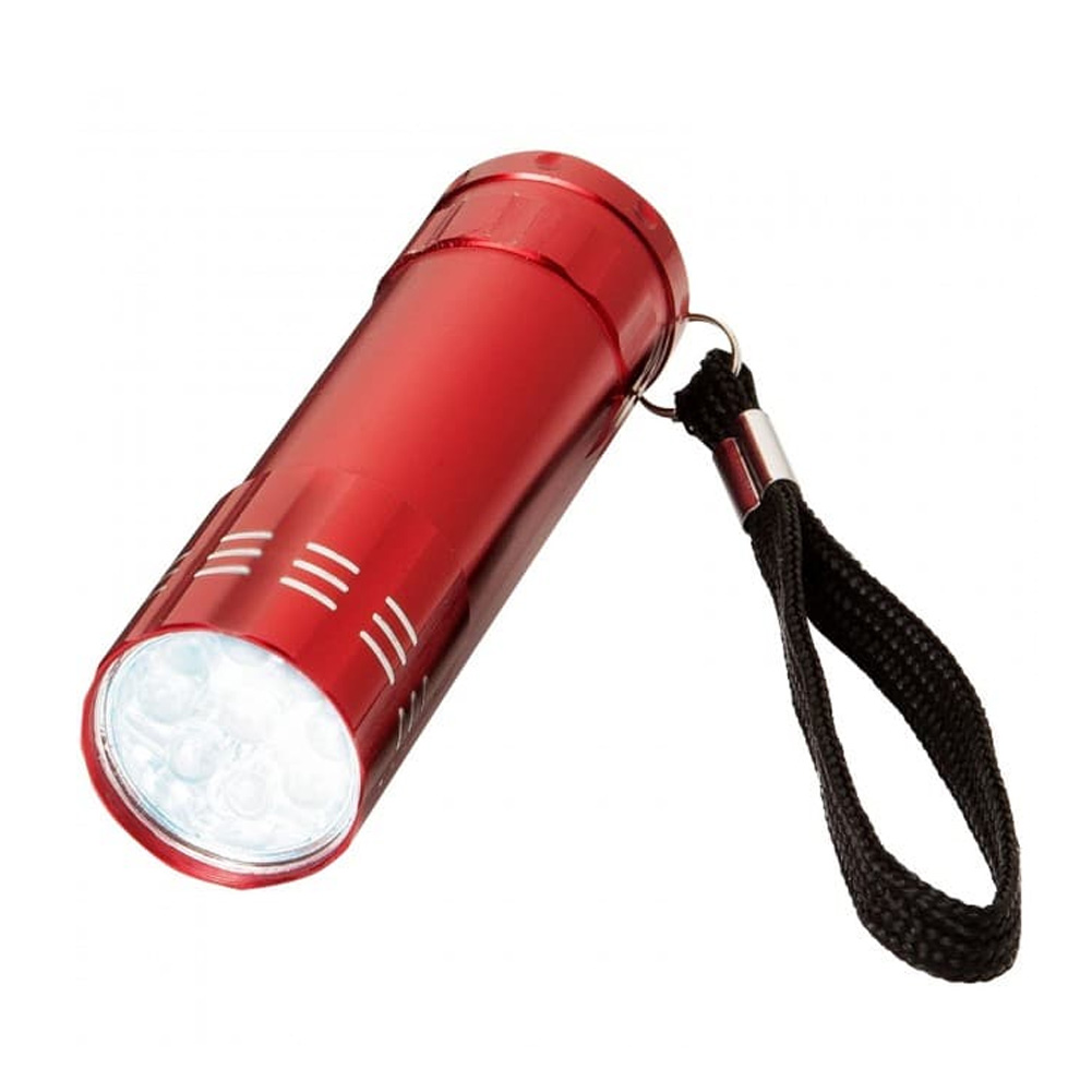 Metal Handheld Red Flashlight with Nylon Wrist Strap - Image 5