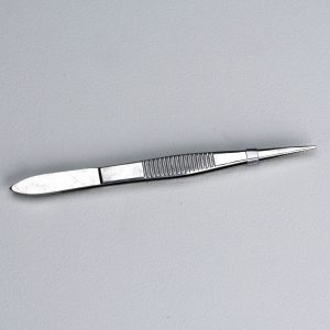 Deluxe Tweezers, 4-1/2" Stainless Steel, Pointed Edge, 1 each